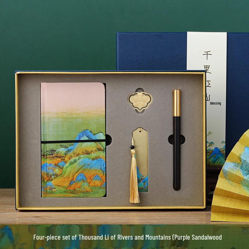 Elegant Teacher s Day Gift Set: Metal Bookmark, Pen, Notebook, & USB Drive in Gift Box