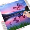 Full Round Drill Diamond Painting Kits Butterflies Lake DIY Cross Stitch Home Decor