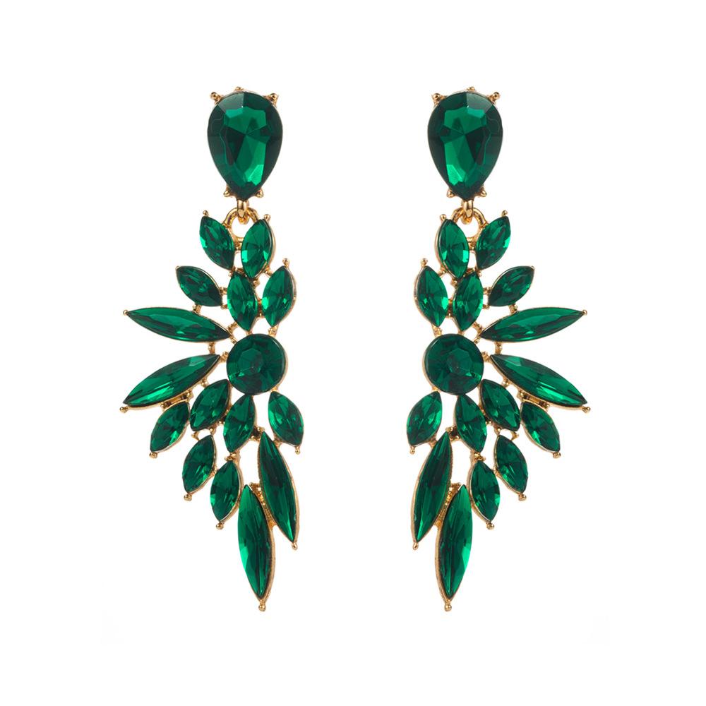 

Модный и трендовый набор серег с бриллиантами, сверкающие длинные серьги-крылья, серьги для вечерней вечеринки, серьги для темпераментных женщин One Size зелёный