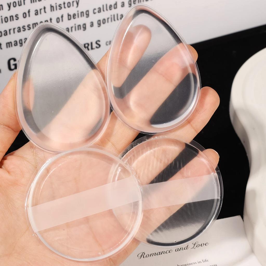 1/20 st sminkpuderpuff silikon non-stick mjuk transparent rund droppformad kosmetisk kraftsvamppuff smidig blandning
