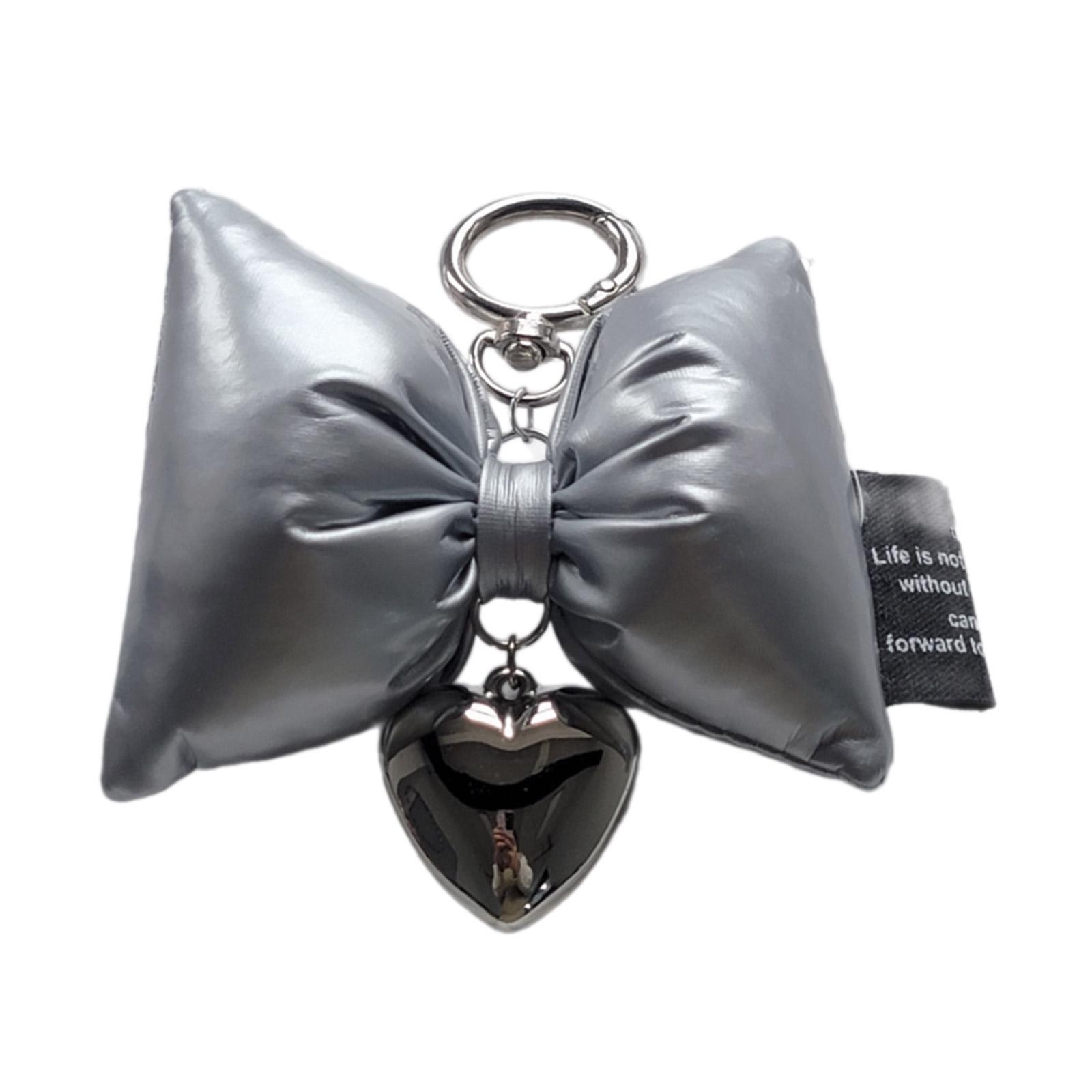 

Брелок-подвеска в виде бантика и сердца для мобильного телефона, шарм для телефона, съемный бант, шнурок для телефона, брелоки ручной работы для кошелька, сумки серебряный