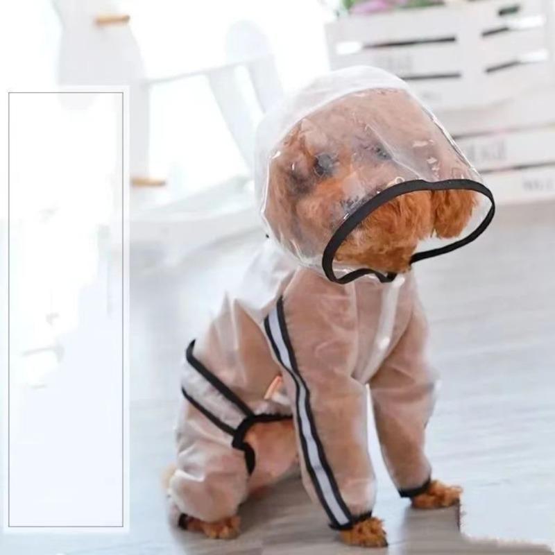 Dog transparent raincoat out full body waterproof all-inclusive teddy bichon shiba dog pet poncho small medium dog puppy