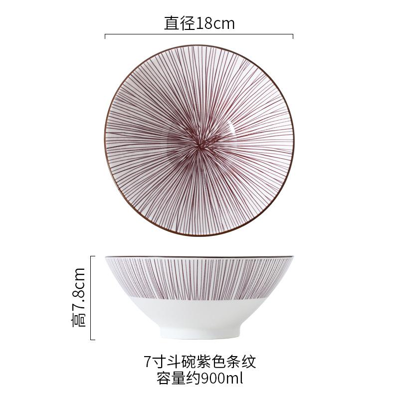 7 Inch Japanese Ramen Bowl Ceramic Under Glaze Creative Noodle Soup Bowl for Home Restaurant