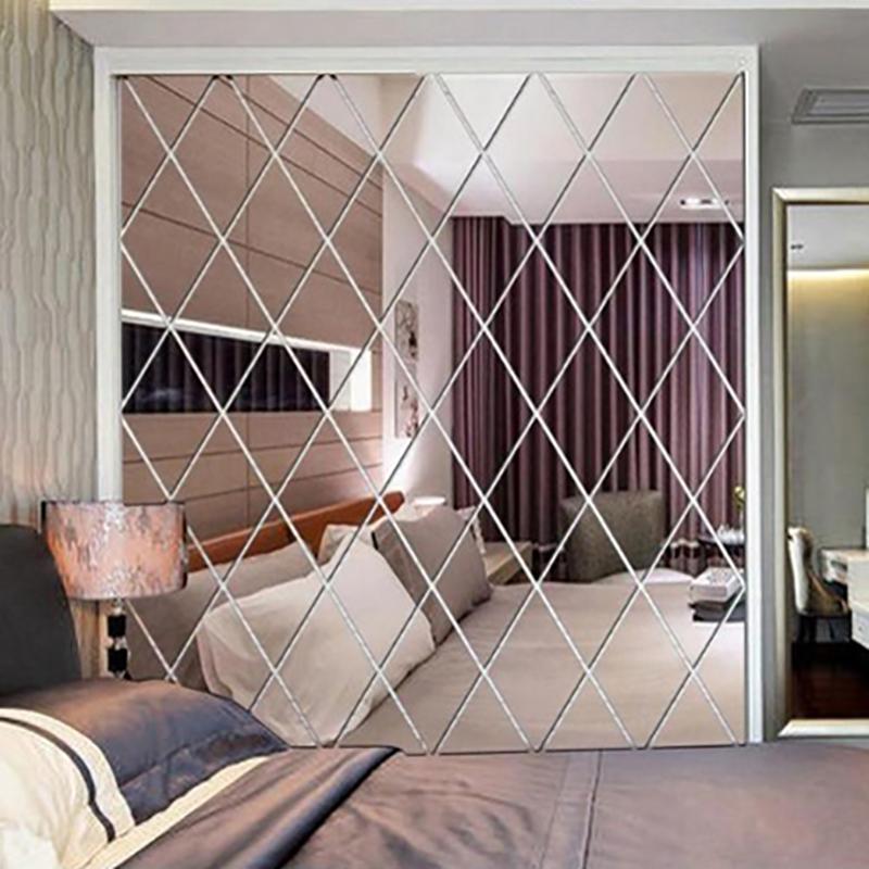 Diamond Spliced Stickers Self Adhesive Acrylic Mirror Sheets Wall Decals