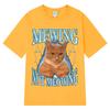 Mewing Not Meowing T Shirt Funny Cute Cats Meme Graphic T-shirts Unisex Women Clothing Cotton Short Sleeve Casual Oversized T-shirt