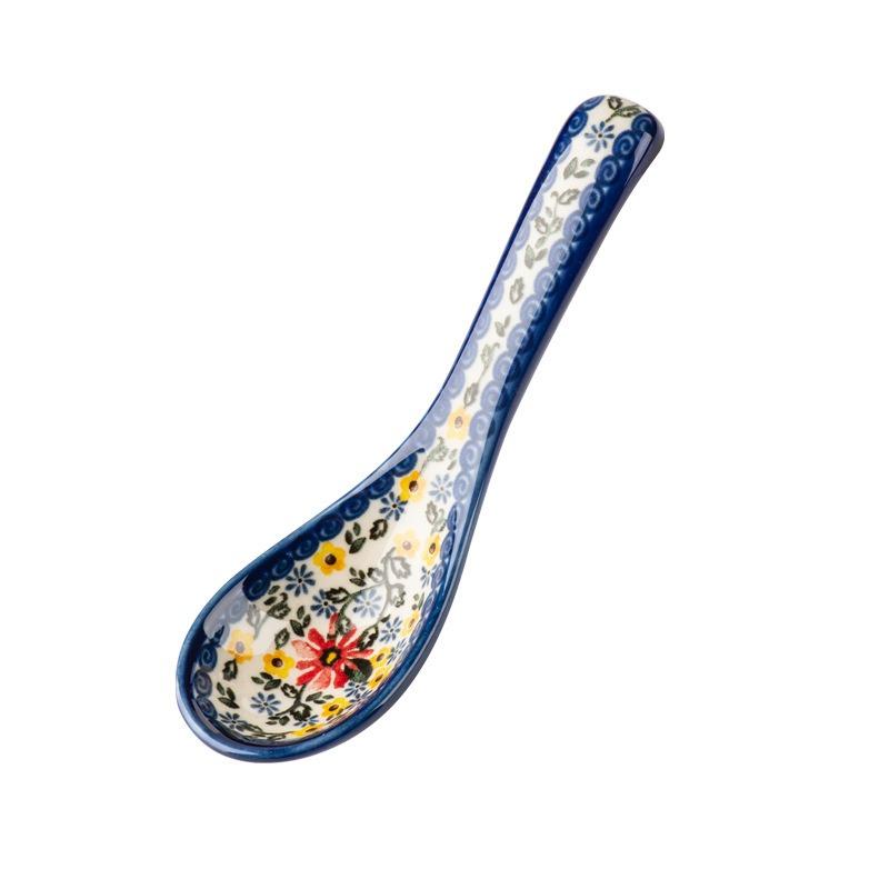 Small spoon ceramic spoon spoon household creative eating spoon retro tableware soup porcelain