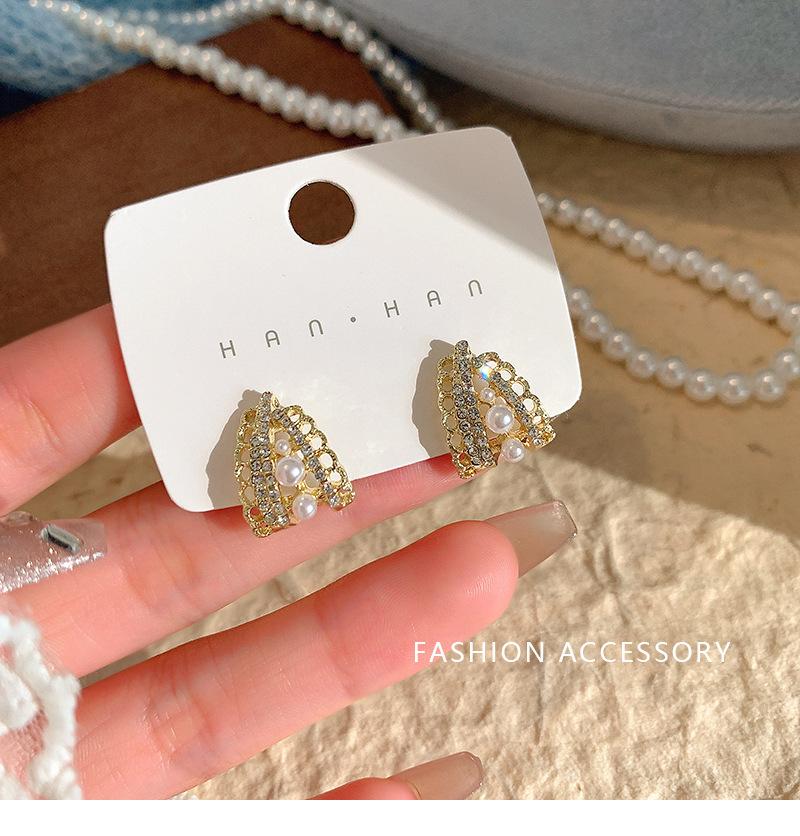 

Trendy simple opal Ruyi earrings light luxury niche design exquisite earrings personalized high-end earrings золотой