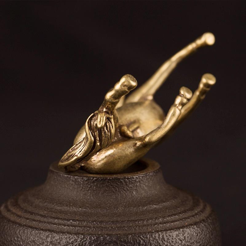 Vintage Copper Horse Statue Lucky Desktop Ornaments Pure Brass Animal Figurines Miniatures Tea Pet Home Decoration Accessories