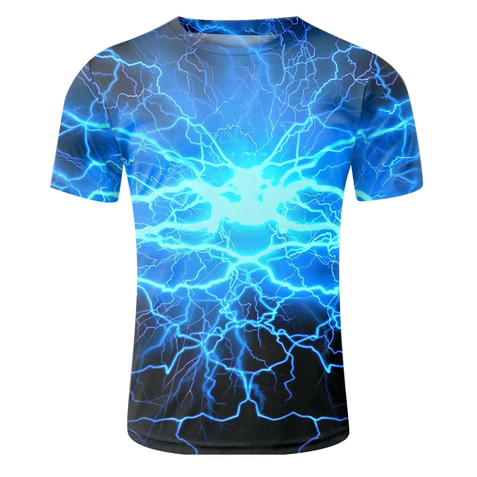 Sommer Herren T-Shirt 3D-Buchstabendruck Rundhals Kurzarm T-Shirts 6XL