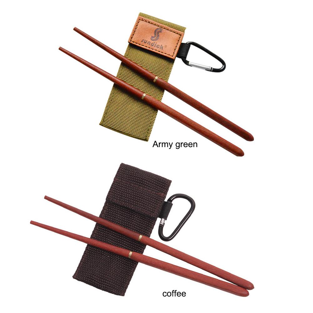 Mahogany Folding Chopsticks Outdoor Camping Picnic Travel Portable Tableware