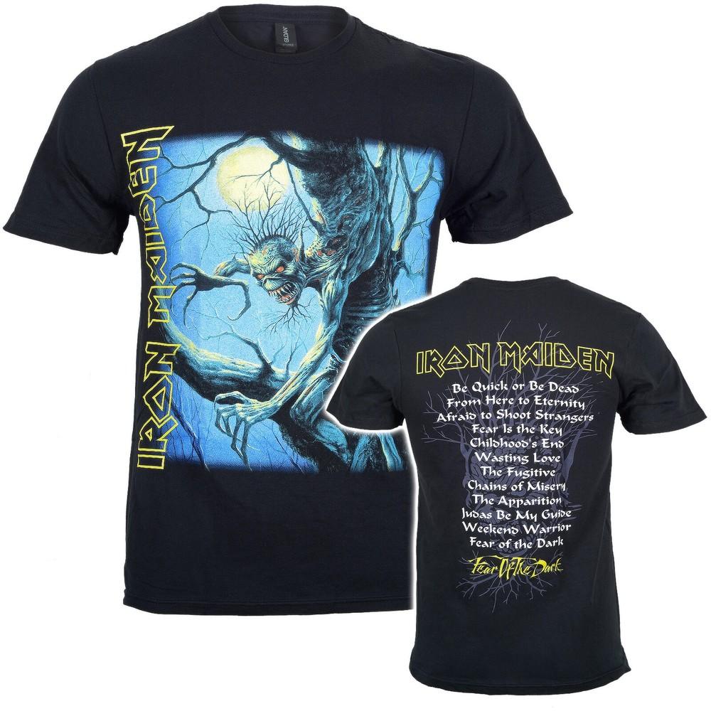 Official Iron Maiden T Shirt Fear Of the Dark Tracks New Black