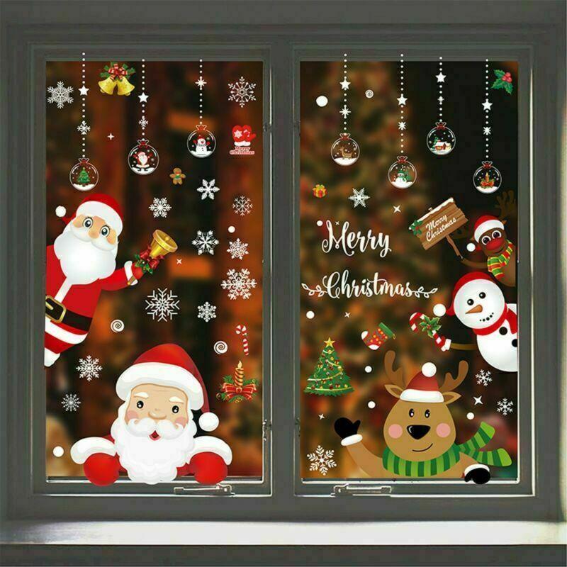Christmas Xmas Santa Removable Window Stickers Art Decals Wall Home Shop Decors Christmas Xmas Santa Removable Window Stickers Art Decals Wall Home Shop Decors