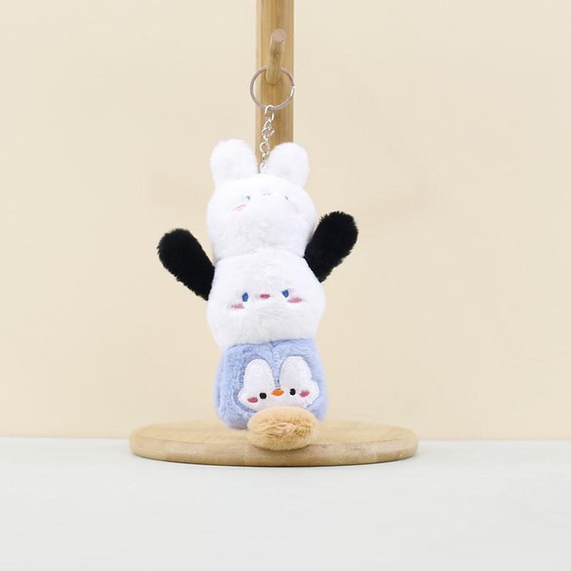 Adorable Panda Head Plush Toy Keychain For Bag Decoration Soft And Cuddly