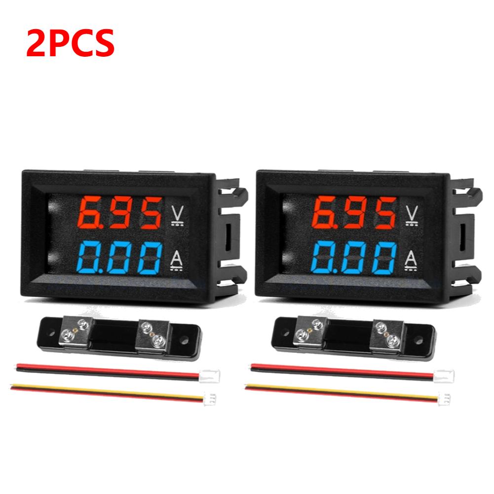 DC 100V 10/50/100A Voltmeter Ammeter Blue + Red LED Amp Dual Digital Volt Meter Gauge Car Motocycle Voltage Current Meter