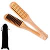 Addnew Recommended by Hairdressers Twin Brush Wood Style with Bag Boar Hair Straight Brush For Curly Hair