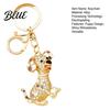 Alloy Keychain Pendant Rhinestones-Encrusted Cartoon Puppy Charm Key Chain Durable