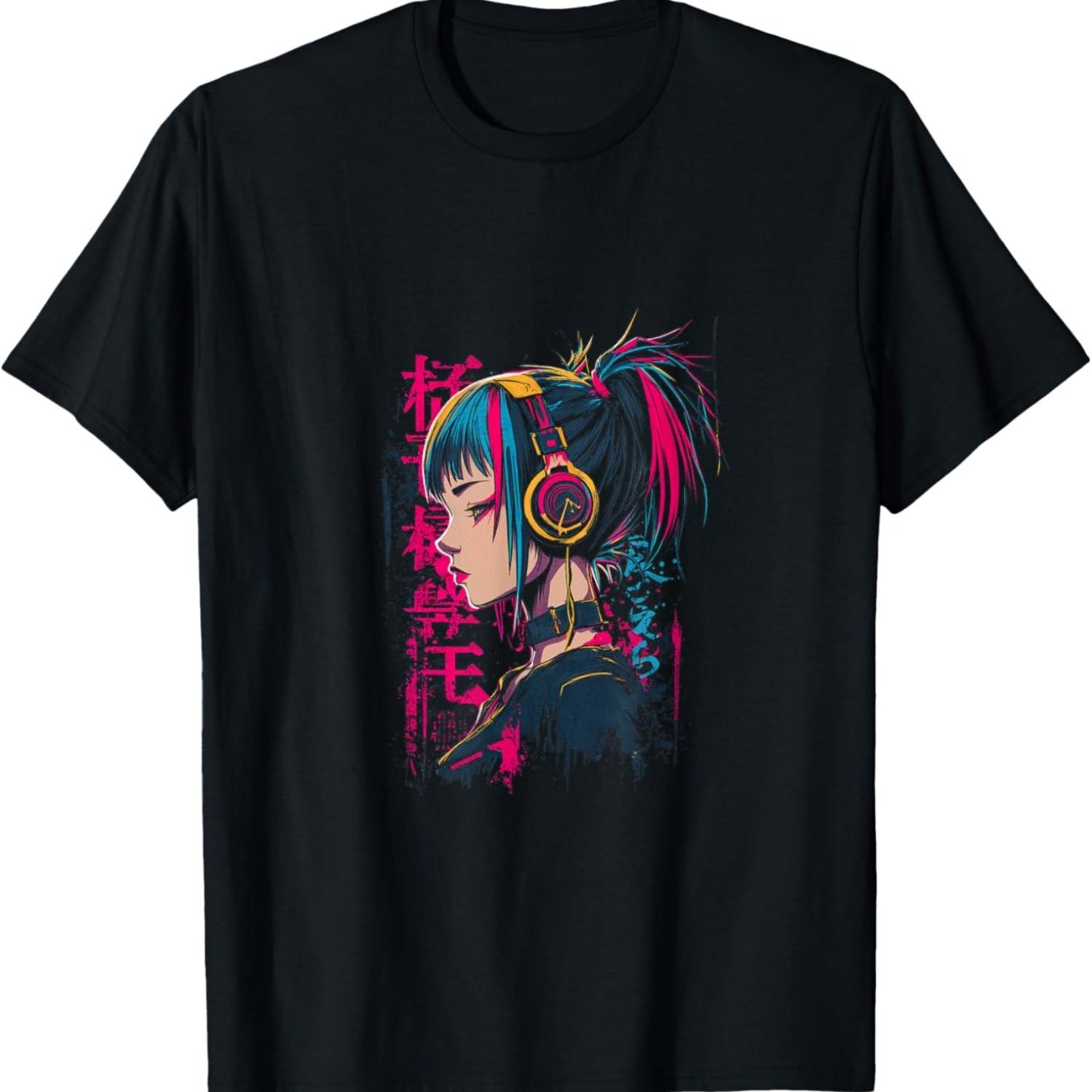 Cyberpunk Anime Girl III T-Shirt S чёрный
