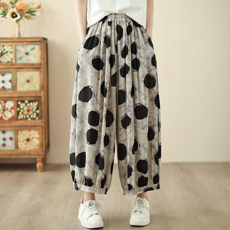 

Spring and summer silk women s sunscreen cropped pants 2XL