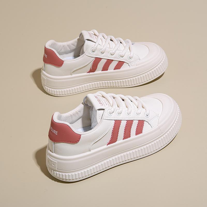 

Milk fufu shoes women s little white shoes 2024 spring and autumn new popular board shoes student versatile thick sole versatile 35 розовый