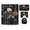 Halloween Shower Curtain Floor Mat Combination Four-Piece Set Kitchen Absorbent Non-Slip Carpet Bedroom Door Mat