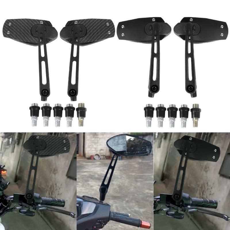 Plastic & Tempered Glass Set Universal Motorcycle Rearviews Mirror for Enhanced Backing Safety Wide Angle Visibility