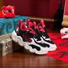 Anta Kids Comfortable Shock Absorbing Wear Resistant Low Top Walking Shoes Baby Shoes Black White Red 312410013-1
