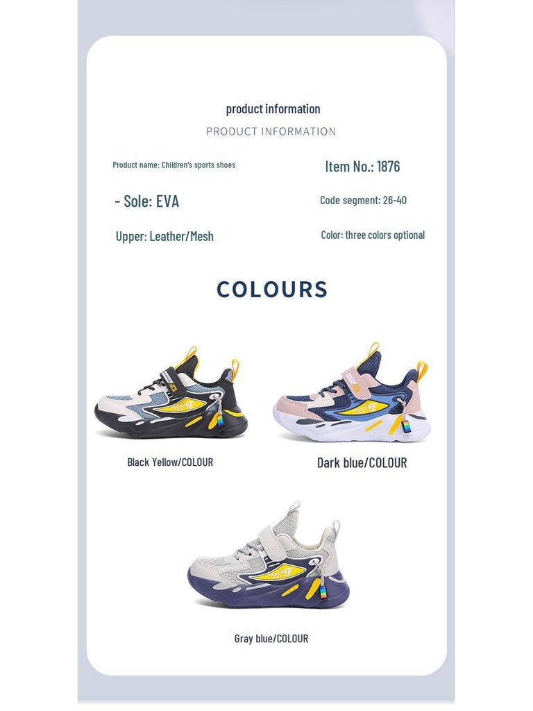 Andningsbara Halkfria Läder Löparskor för Pojkar för Vår och Höst