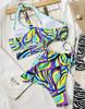 Sexy Women's Swimsuit Bikini One Shoulder Hollow Drawstring One-Piece Swimsuit Beachwear
