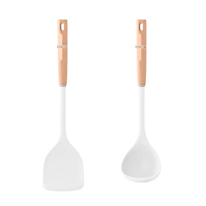 Kangbch Non-Scratch Beechwood Silicone Spatula & Spoon
