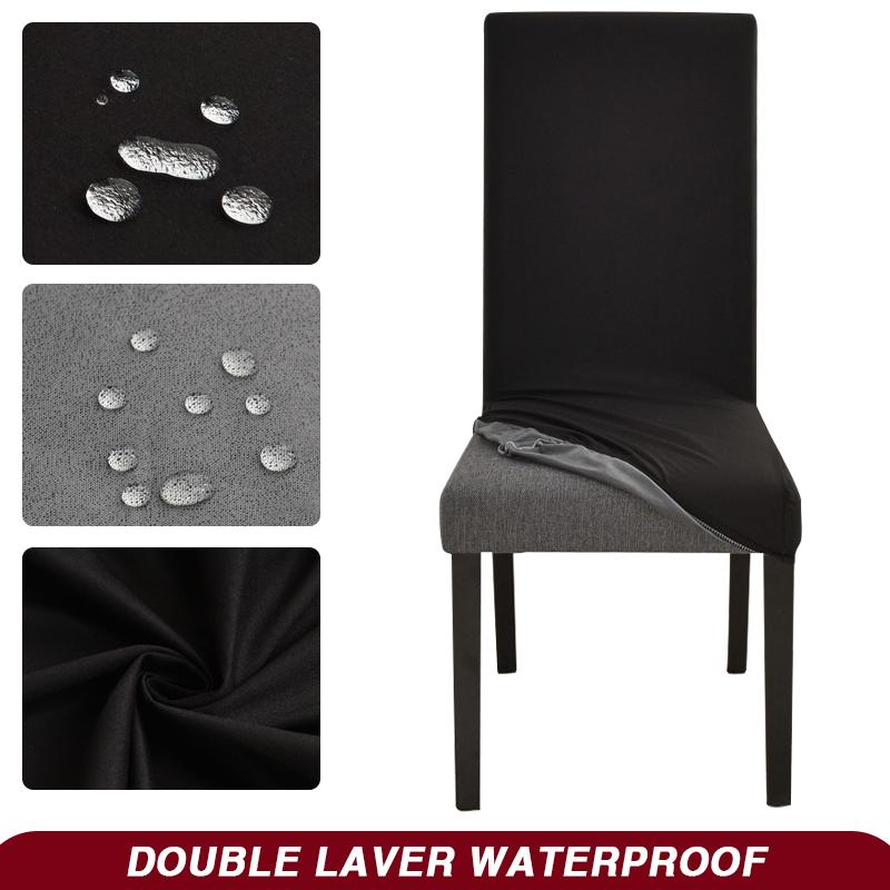 

Водонепроникні чохли на стільці Еластичні чохли на сидіння стільців для їдальні, кухні, офісу, весілля, готелю, банкету, ресторану чорний