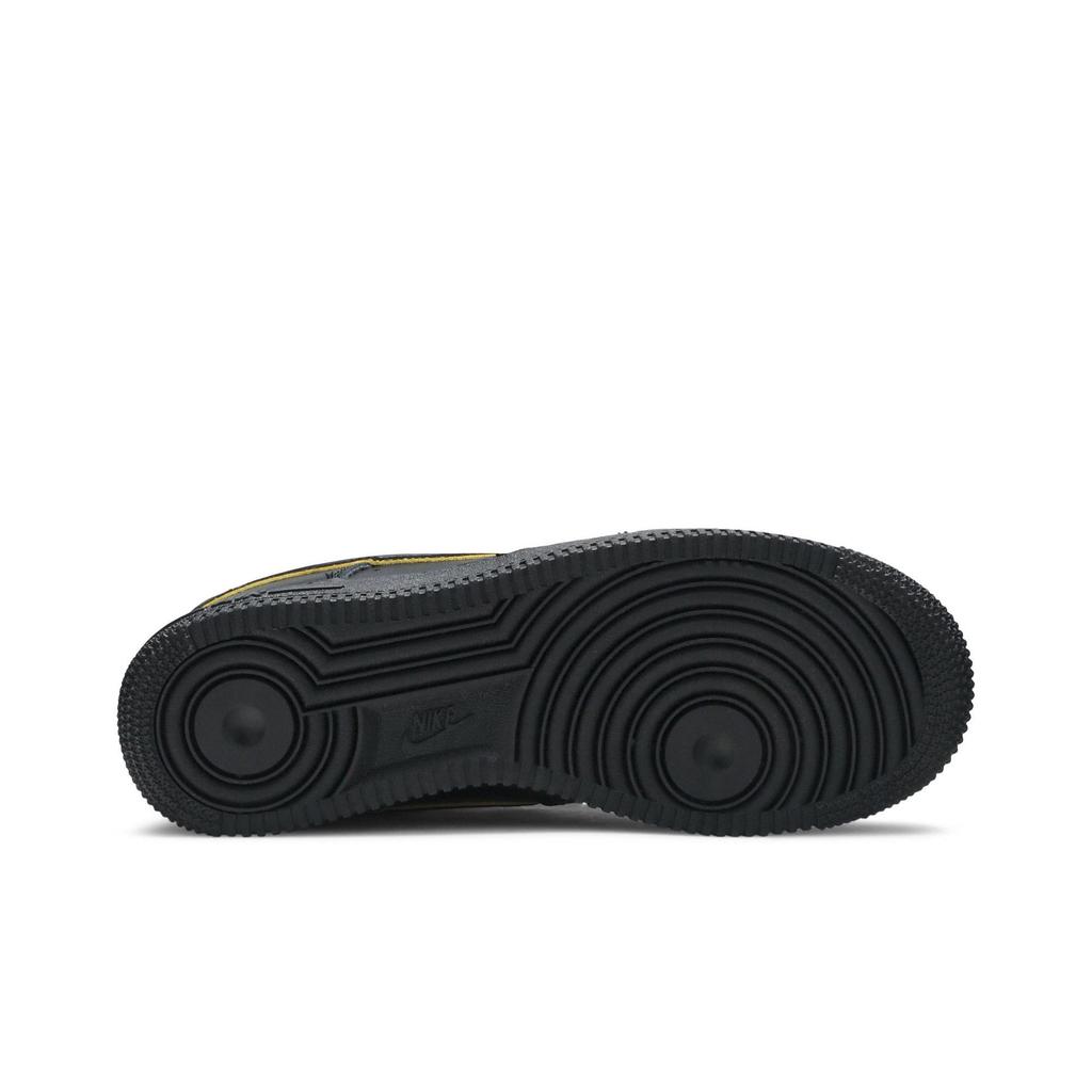 Nike Womens Air Force 1 Low '07 Essential 'Black Gold Swoosh' (women's sizes) Black / Black / Metallic Gold / Black Skateboard Shoes AO2132 005