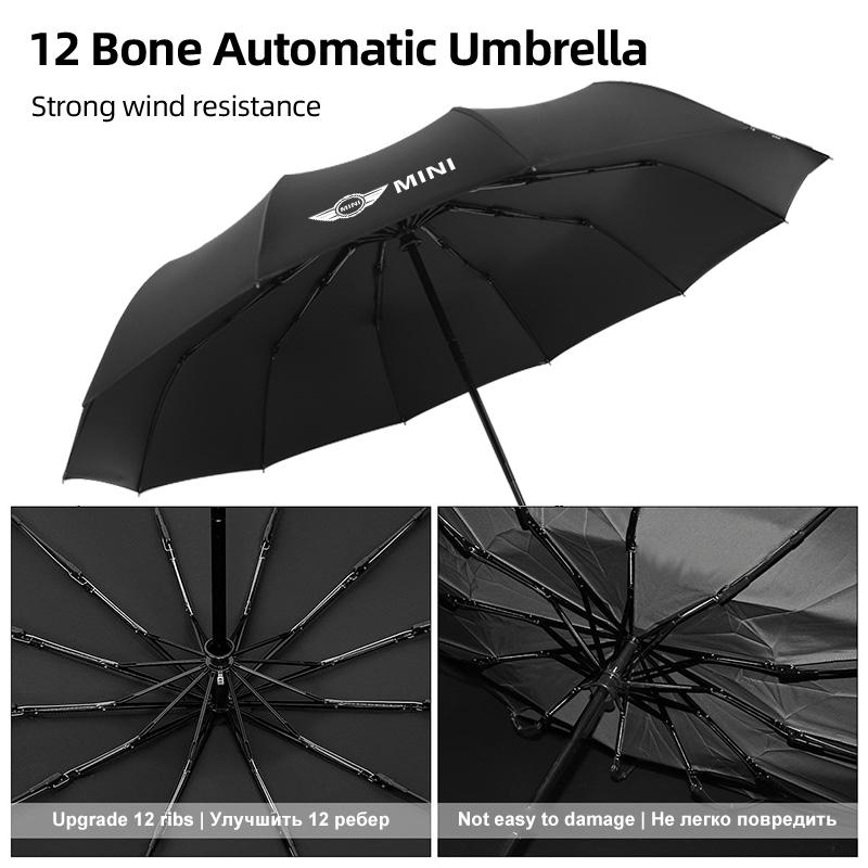 12 Bone Car Super Large Folding Rain Windproof Sunny Umbrella For MINI Cooper JCW WORKS R55 R56 F55 F56 R57 R58 R59 R60 R50