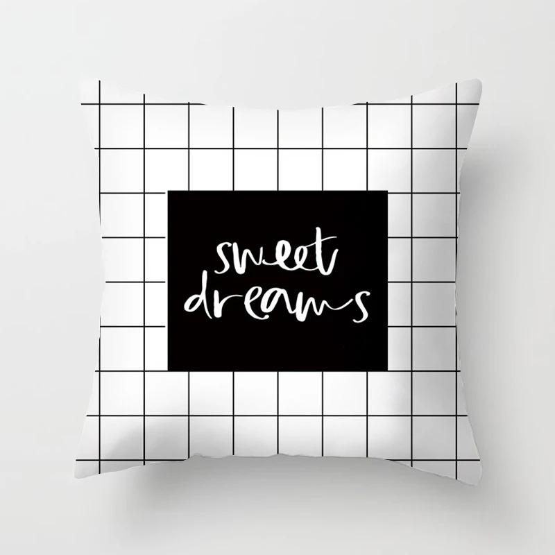 Black and White Simple Decorative Pillowcase Living Room Office Home Pillowcase Car Ornaments