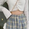 Vintage Plaid Women Pants High Waist Wide Leg Straight Pant Loose Casual Female Trousers Wide Leg Pant Fashion Streetwear