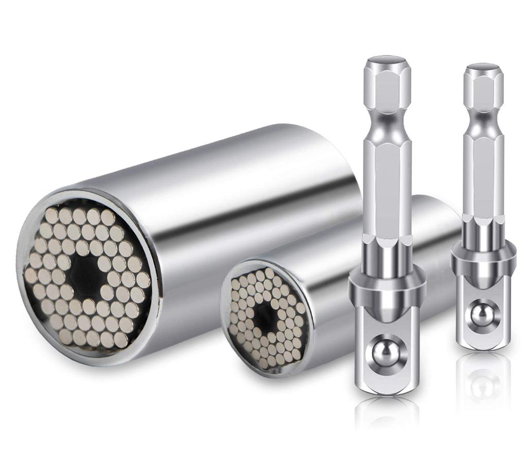 Spurtar Universal Socket Set of 2 with Versatile Socket for Maintenance and 54 Steel Compatible with Impact Drivers and Power Screwdrivers (11-32mm &