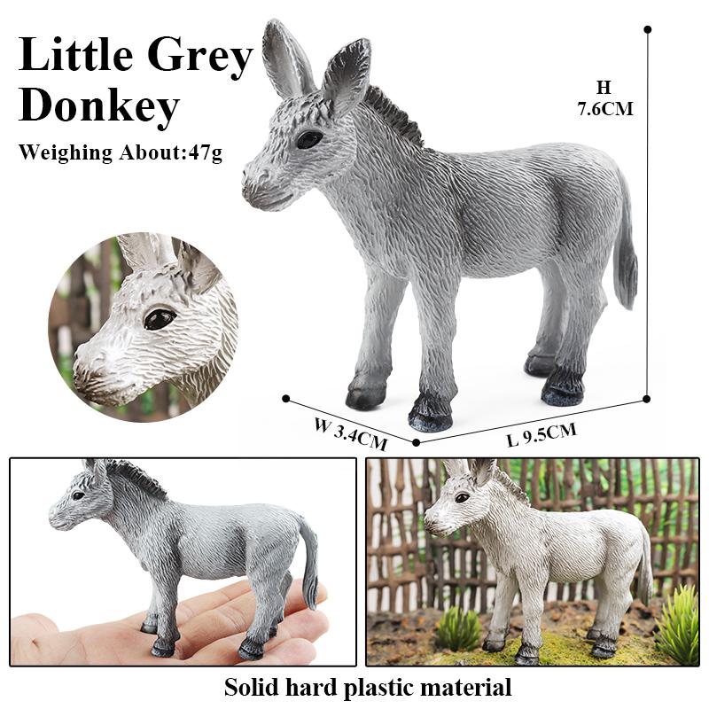 Oenux Farm Model Simulation Horse Cow Goat Donkey Pig Dog Action Figures Poultry Animals Figurine Education Lovely Kids Toy Gift