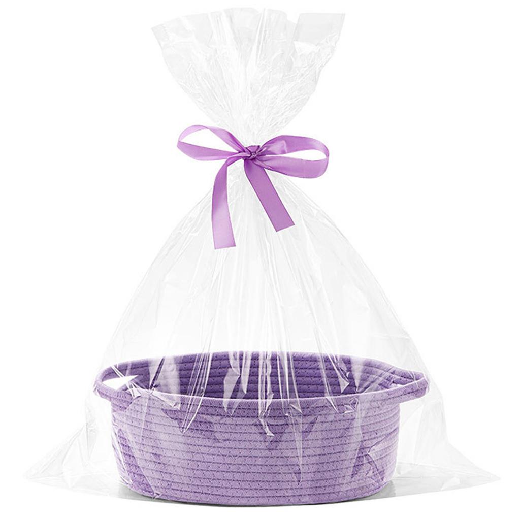Spacious Woven Storage Basket With Durable Cotton Rope And Elegant Handle Woven Storage Holder For Home Organization