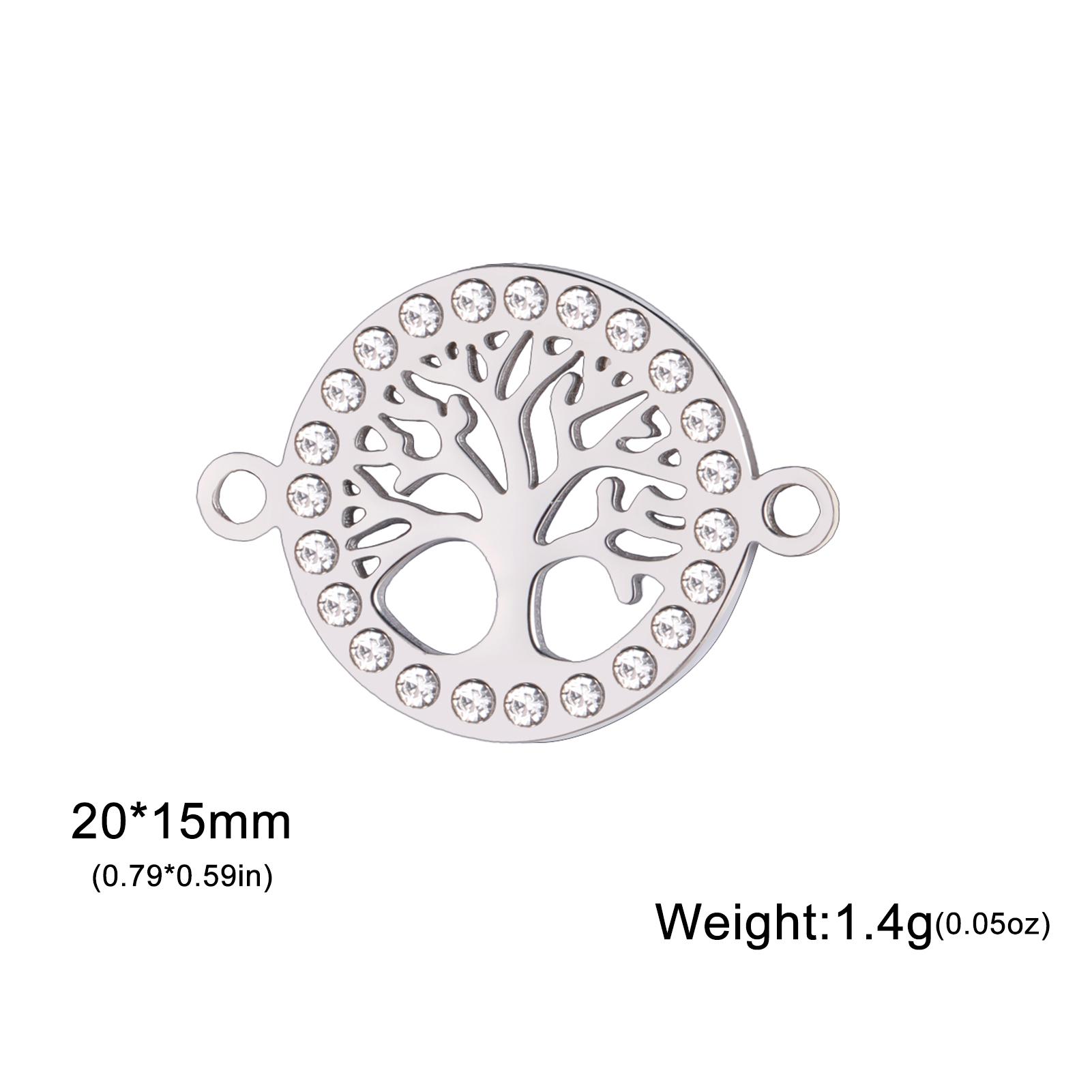 

Teamer Tree of life Charms Stainless Steel Gold Color Clear Zircon Round Pendant for Bracelet Jewelry Making gift wholesale news