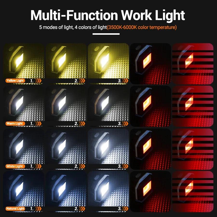 COB 1-5PCS Flashlight Mini Protable Keychain Lamp EDC Torch Outdoor Waterproof Emergency Camping Fishing Work Lights