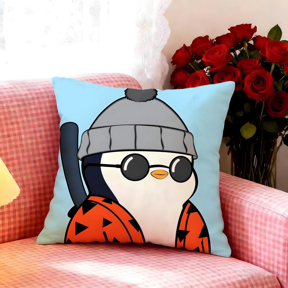 Cute Animal Cartoon Penguin Cushion Cover Premium Soft Pillowcase Skin-Friendly Breathable Multi-Purpose For Home Office Travel