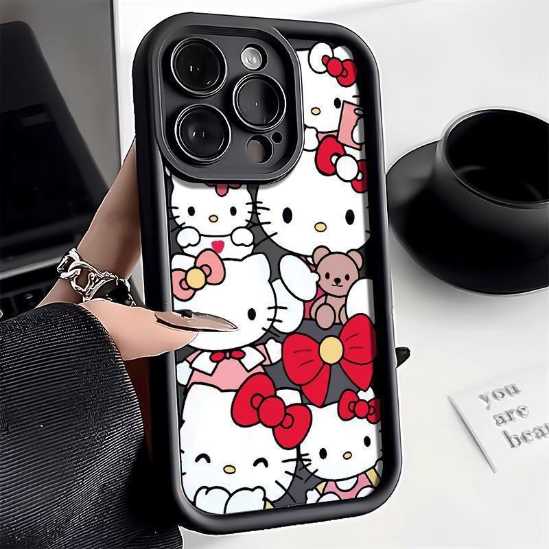 Explosive TEMU/Xiyin/TikTok Sanlio TK cat Hello Kitty for Apple 16 mobile phone case ladder