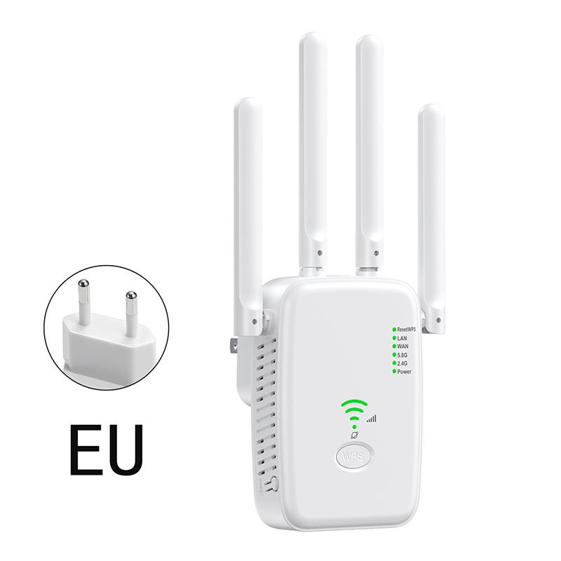 1200Mbps Wireless Wifi Repeater Wifi Signal Repeater Dual-Band 2.4G 5G Wifi Extender Antenna Network Amplifier Wps Router