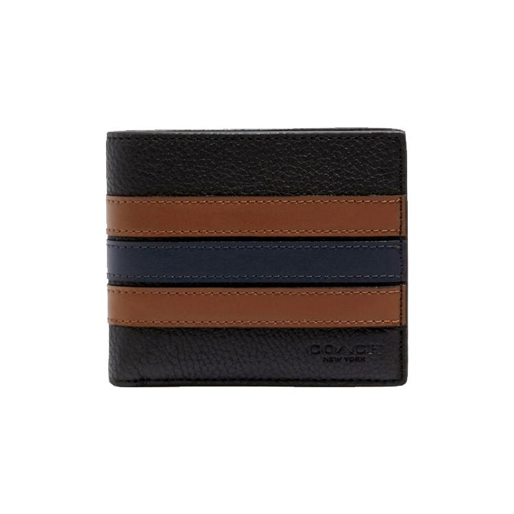 COACH 3 IN 1 Wallet Leather Wallet Men's Black & Brown 3007-QBR64