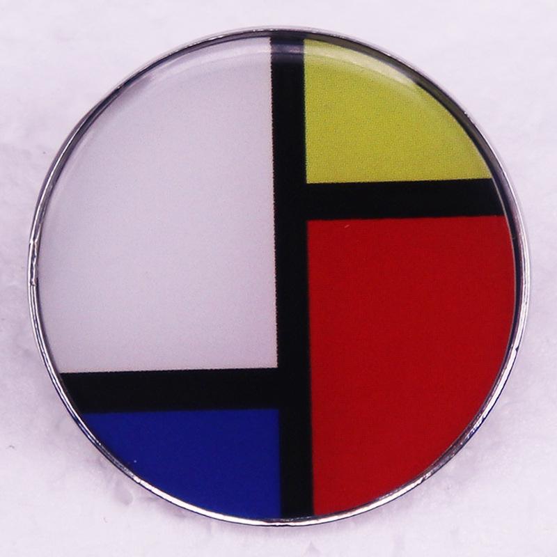 Mondrian Art Brooch Accessory