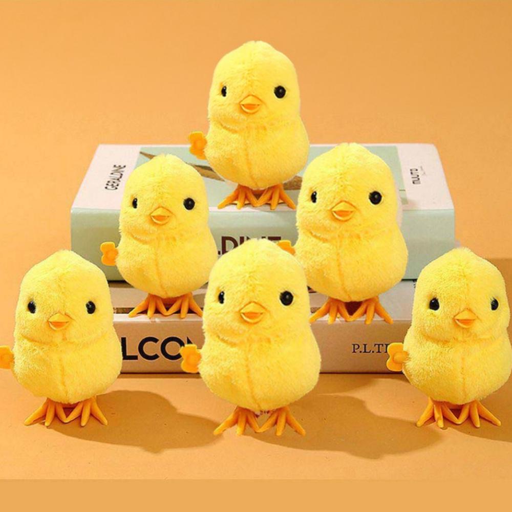 Two Types of Yellow and Pink Chick Wind-up Dolls