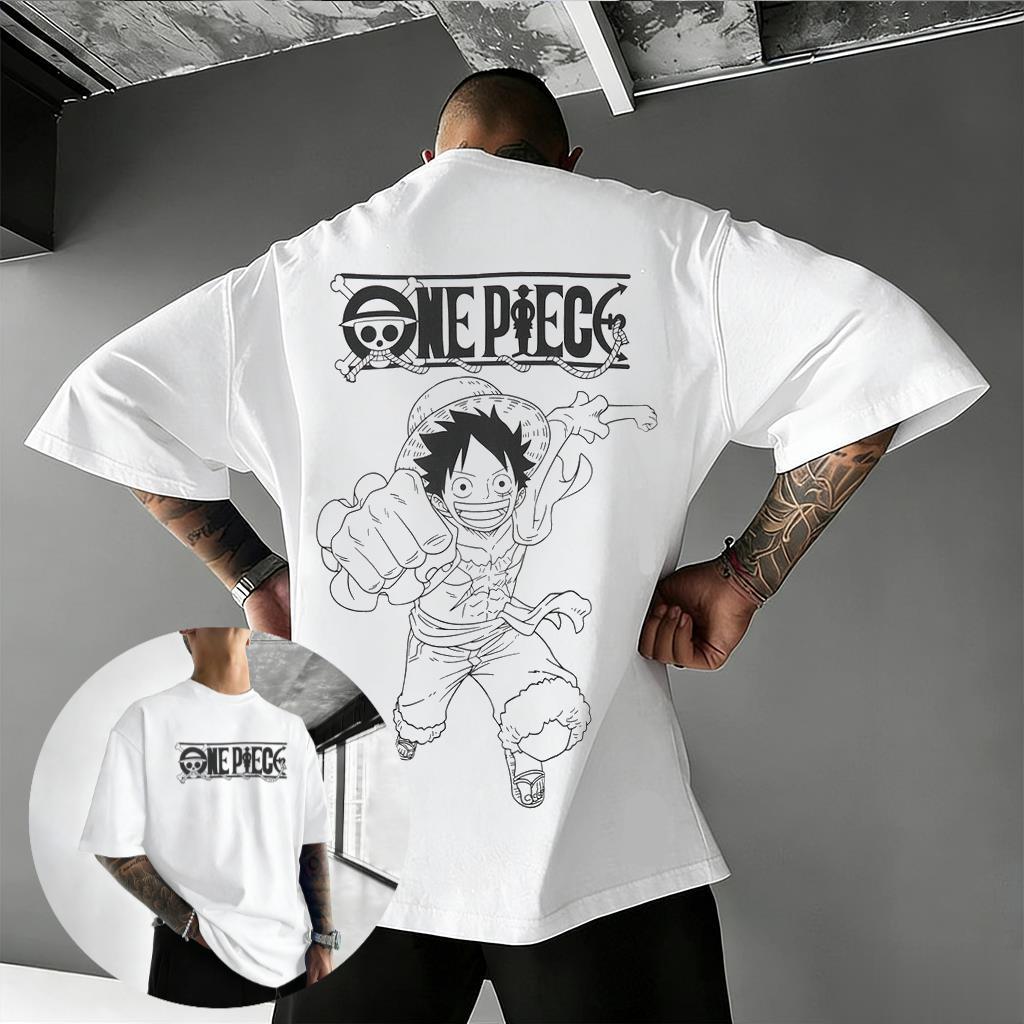 One Piece Luffy Anime Grafik T-Shirt Herren Damen 2026 Sommer Kurzarm Tee Harajuku Streetwear Lässig Comic Tops Y2k Kleidung