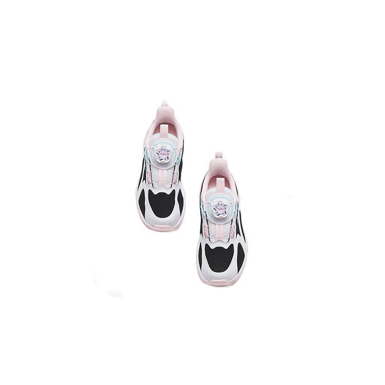 Anta Childrens Red Flame Comfortable Coverage Low-Top Running Shoes Kids Running Shoes Black White Pink 322319912-3