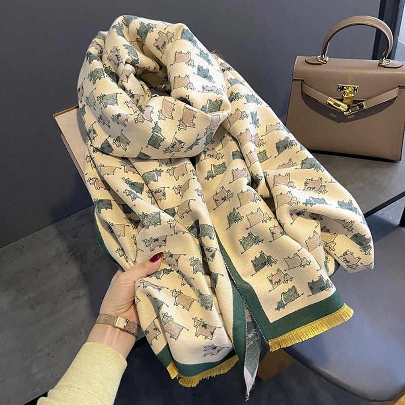 Imitation cashmere scarf women's versatile air-conditioned room office warm shawl women's autumn and winter windproof scarf