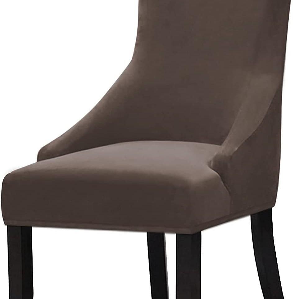 

Silver Fox Velvet Armchair Cover with Elastic Stretch - All Season Chair Slipcover for Armchairs серо-коричневый