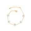 1 set of circular flower Fritillaria magic eye women's minimalist style stainless steel plated 18k gold bracelet
